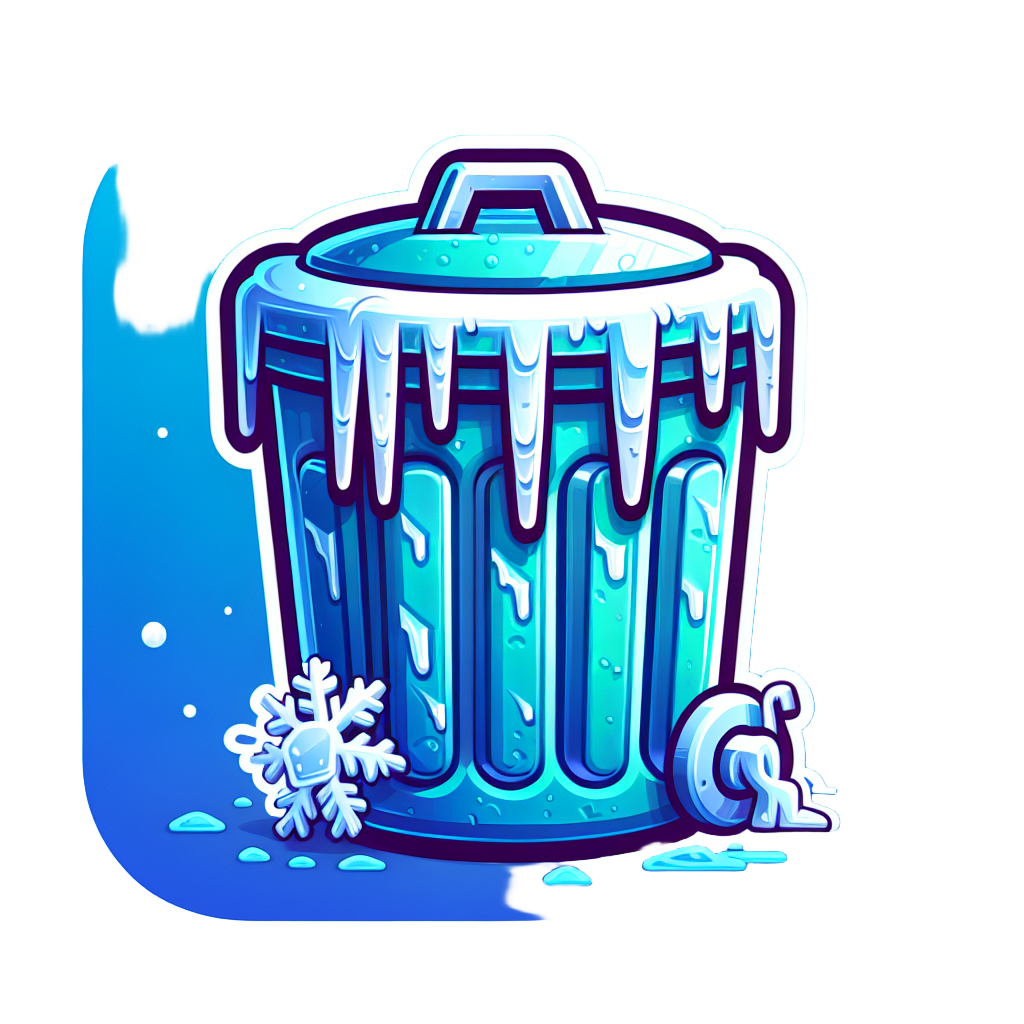 frozen trash can