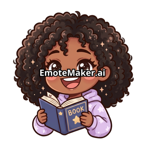 Ebony skin girl with curly hair with book on hands
