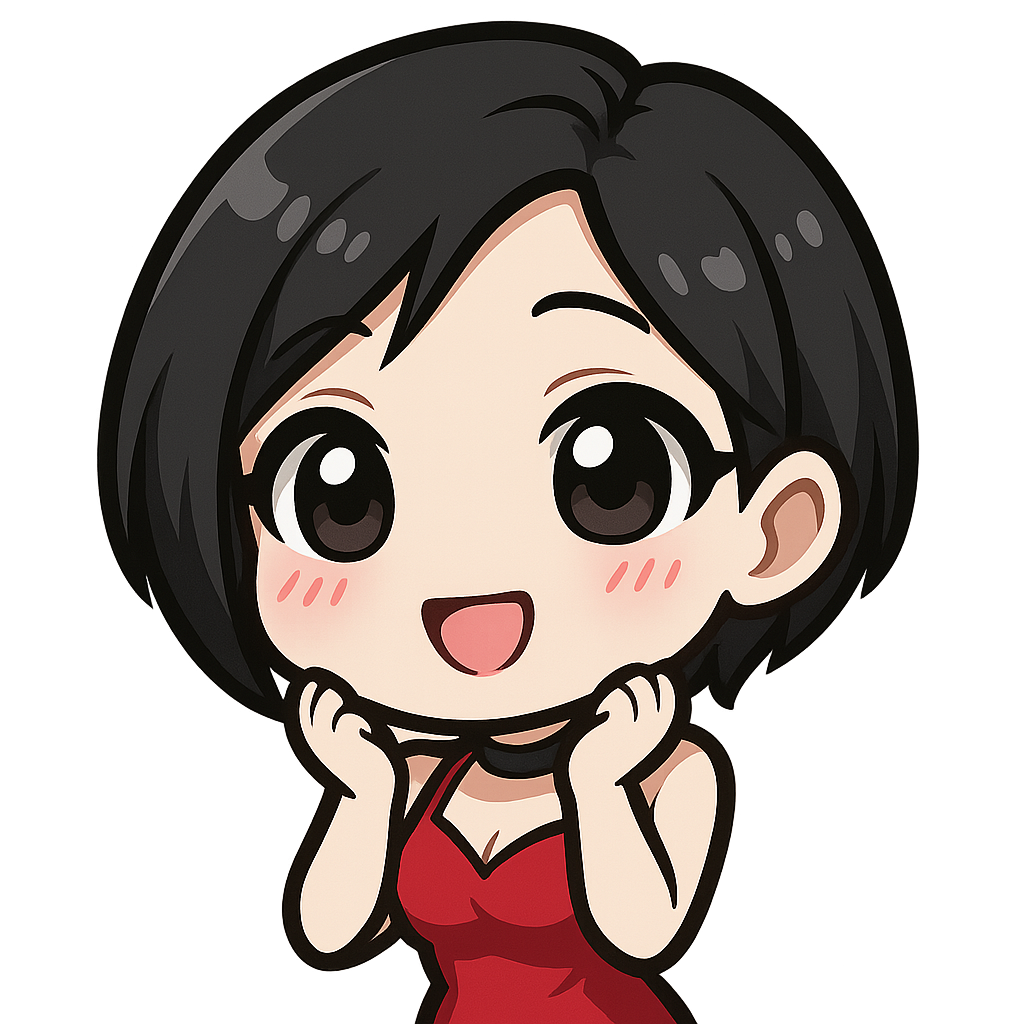 ada wong from the resident evil franchise in her signature red cocktail dress looking cute