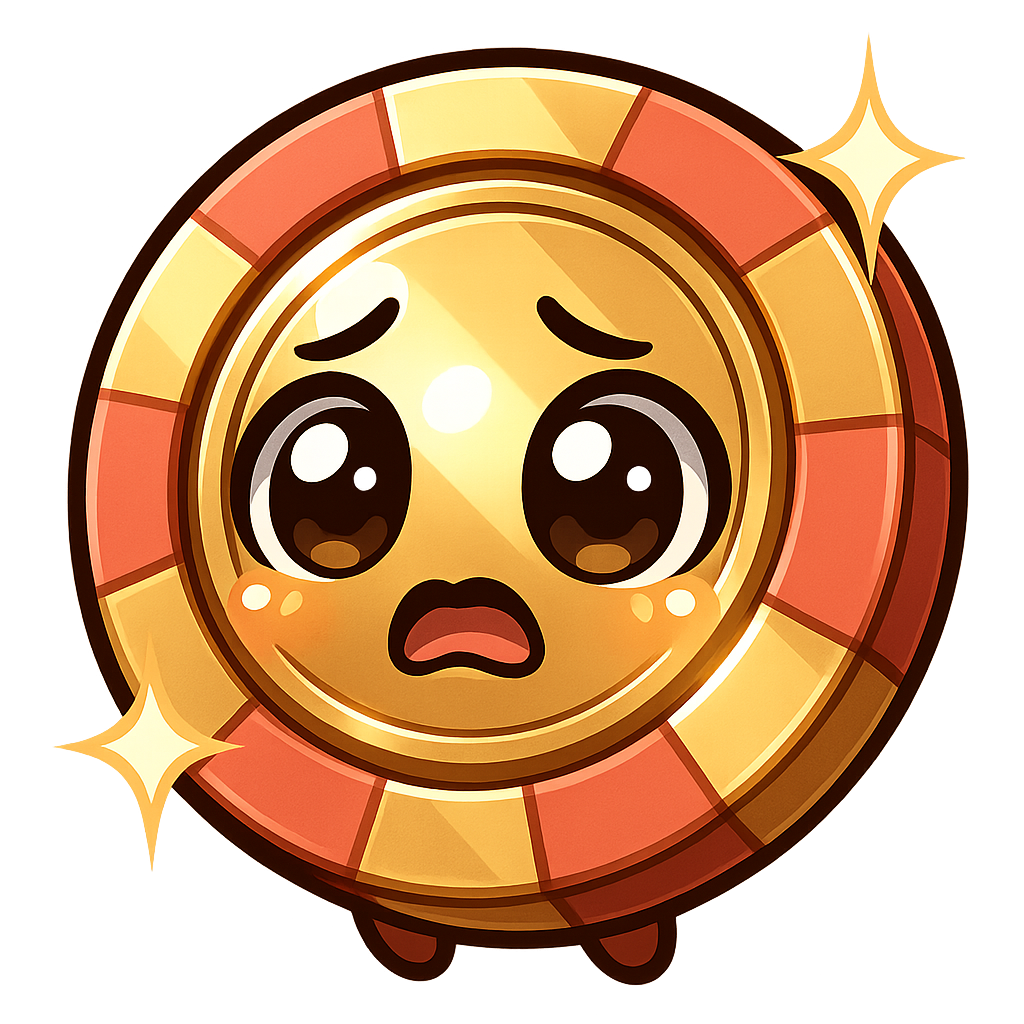 a large very shiny metal poker chip which is a mix of gold and coral. very premium looking WITH NO FACE OR BODY
