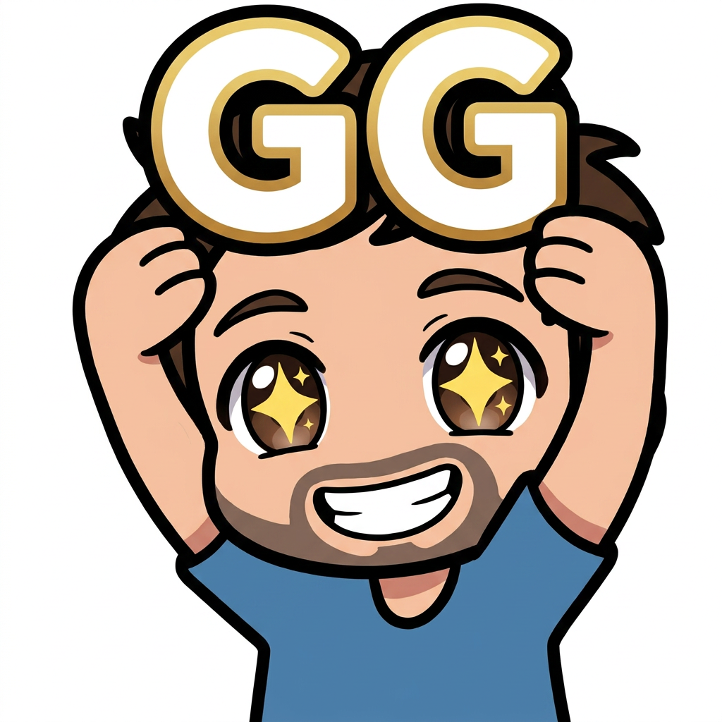 Je veux le meme personnage, toujours style chibi mais heureux d'avoir réussi, étoile dans les yeux (ou a la place des yeux) et un gros GG qu'il tiendra dans les mains avec les mains levées