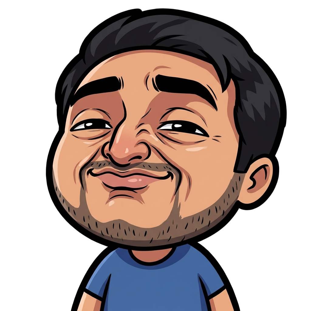 Chibi cartoon character, stank face expression —  eyes half closed and squinting, nose slightly  wrinkled, lips pressed together in a smug/ satisfied grimace, head slightly tilted back,  eyebrows raised. The expression of someone  hearing a drop so good it physically hurts.  Thick black outline, bold vector style, vivid  colors, transparent background, centered  composition, Twitch emote safe margins,  112x112px ready. No text. with a big cheerful smile and bright sparkling eyes