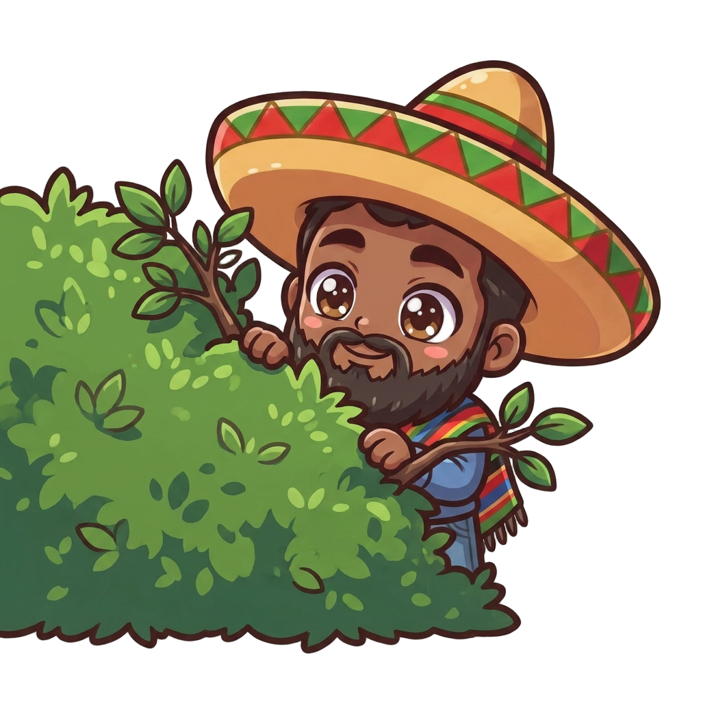 make him hide behind a bush