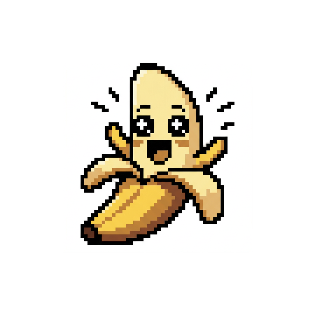 cute and simple pixelated banana