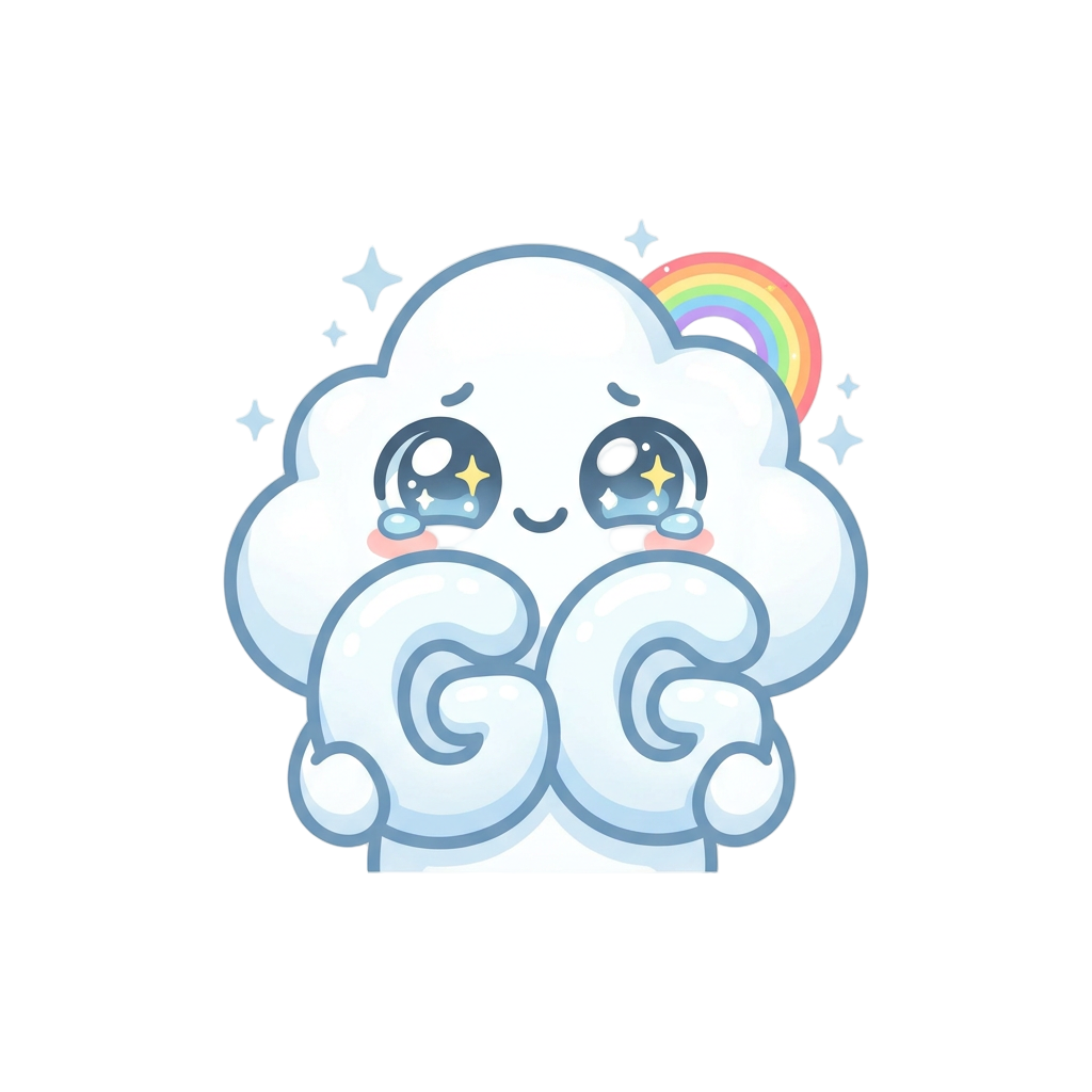 May you make one with a clouding forming the letters "GG", Font style, without a face