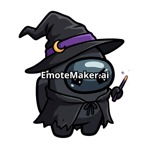 among us chibi black with witch black hat emote