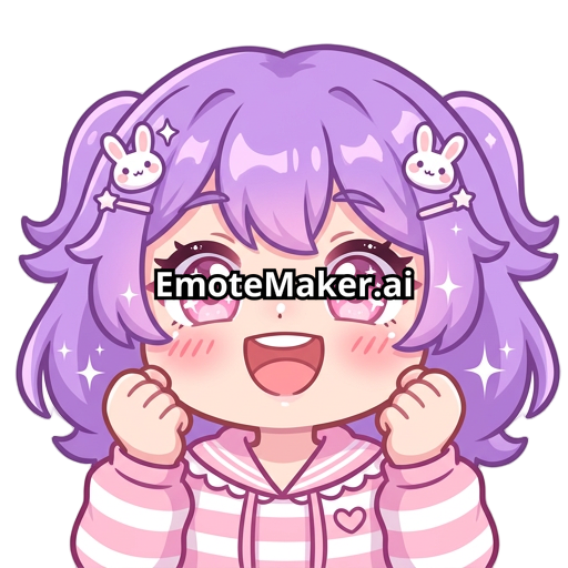 An anime girl purple hair pink eyes