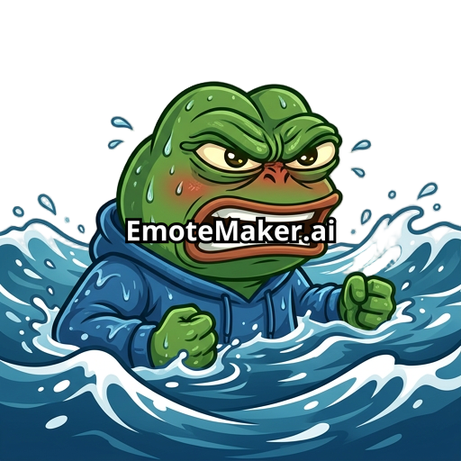 angry pepe the frog floating on the ocean