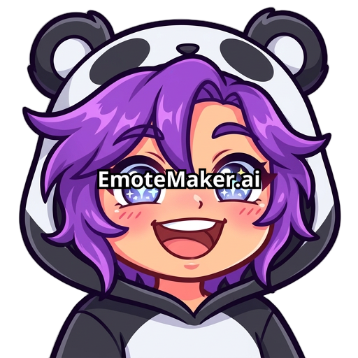 Purple haired gender neutral person in panda hoodie