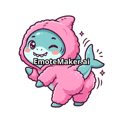 A very cute shark with an adorable face, wearing a fluffy pink outfit, dancing in a playful twerking pose, vibrant colors, cartoon style.