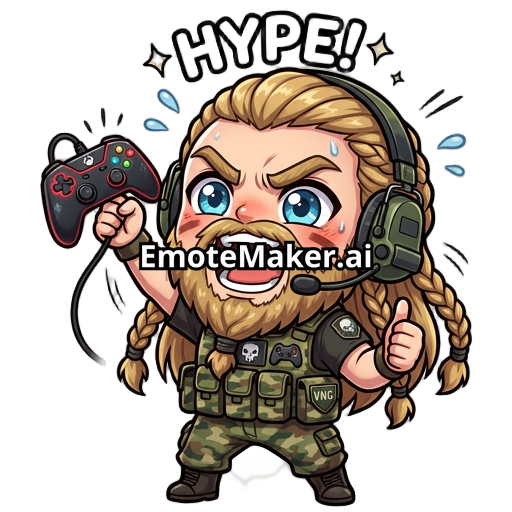 military gamer with viking hair and a beard