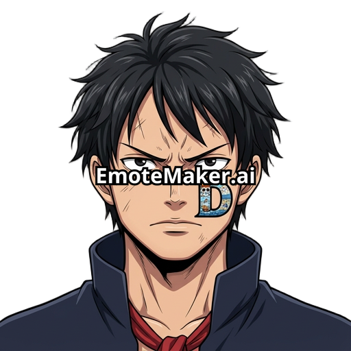 crea un rostro con referencia a one piece  y que sea hombre y que en el rostro tenga una Letra D que se vea profesional serio con diseños de anime dentro de la D