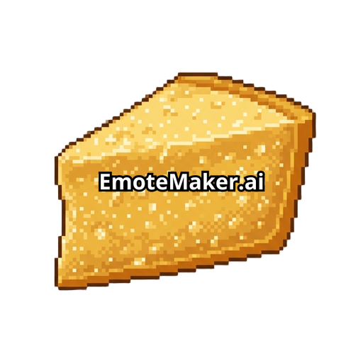 A close-up, pixel art icon of a hard, granular golden-yellow piece of Parmesan cheese. The texture is crystalline with many small, white dots. The shape is a slightly uneven trapezoid. Twitch subscriber badge, clean pixel art, metallic gold and ochre colors, high detail. --sref 2295094873 --ar 1:1