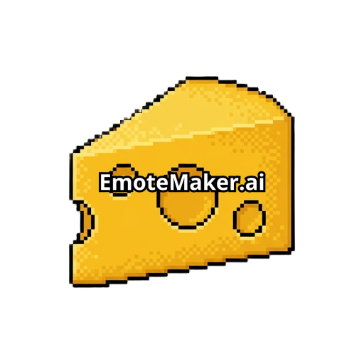 A close-up, pixel art icon of a rich yellow cheese slice with three large, distinct holes: one big, two smaller. The texture is slightly grainy. Classic swiss cheese style. Twitch subscriber badge, clean pixel art, bright yellow and gold, high detail. --sref 2295094873 --ar 1:1