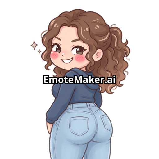 Curvy woman particularly from the backside in jeans with curly hair a bit past the shoulders, yet a very fit figure