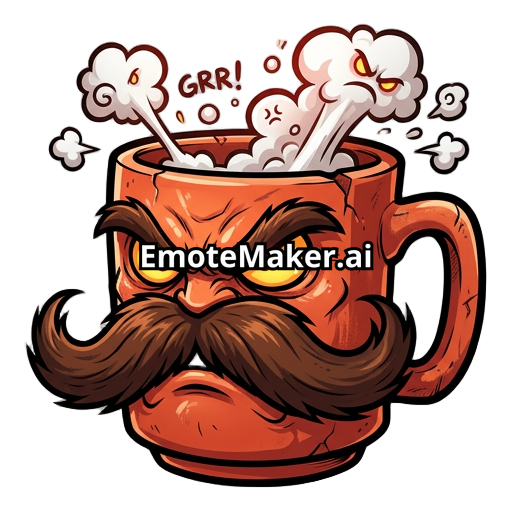 cup with a big mustach in angry mood
