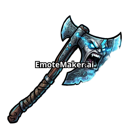 Kratoss leviathan axe, with a blue omega sign in the background