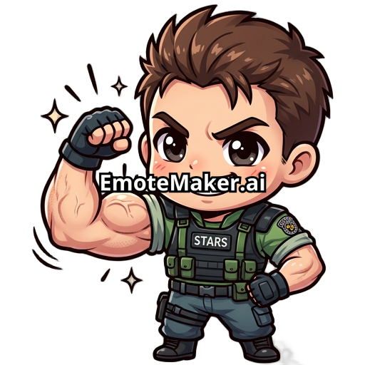 chris redfield flexing his left arm