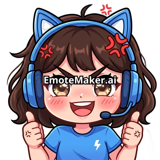 brunette girl with a blue shirt and wearing headphones thats angry