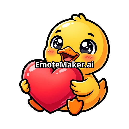 rubber duck holding a large heart