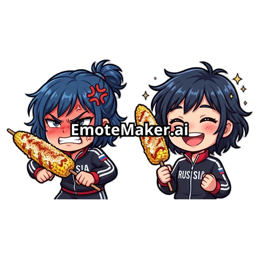 Un elote de la Yuri enojada estilo anime Karis y uno feliz