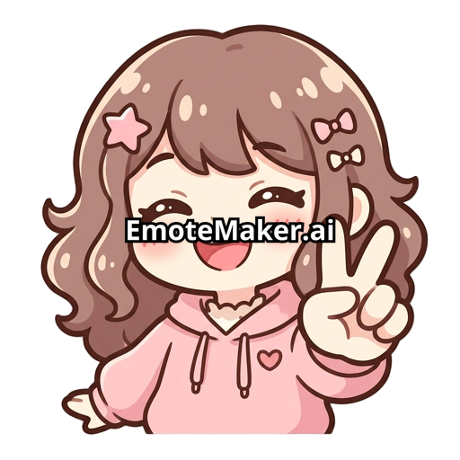 Girl emote smiling and peace sign