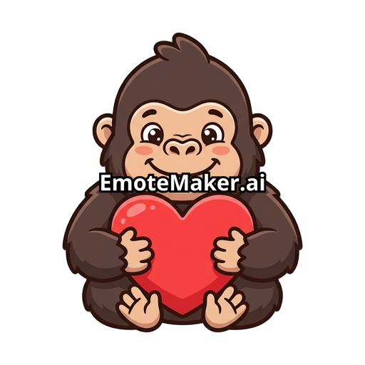 cute gorilla with heart in the hands
