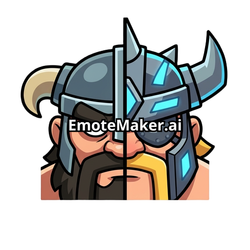 Clash royale emote: guy staring meme 1 elite barbarian and 1 evo barbarian really close with one serious eye starring