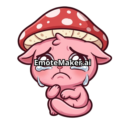 Pink cat with mushroom hat