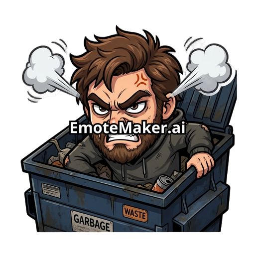 Brown haired guy with a beard in a dumpster