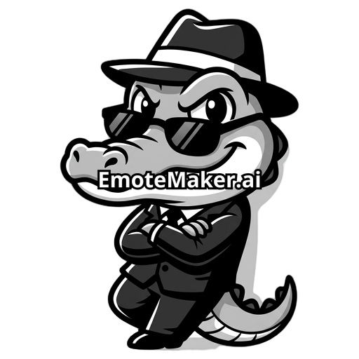 black and white surly noir cartoon crocodile