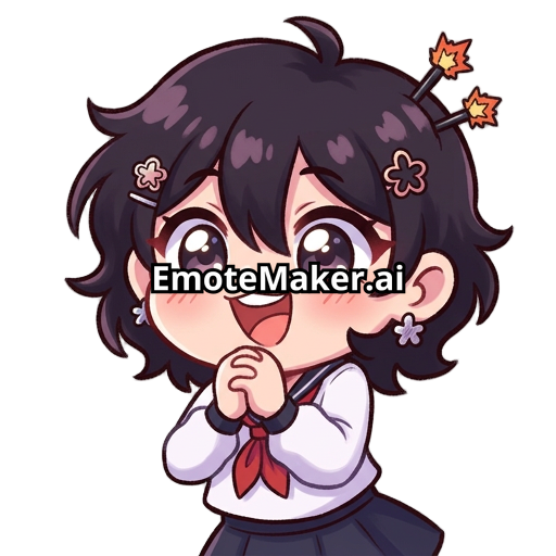 popular cute cartoon styled twitch emotes in all sorts of expressions with the anime character reze from chainsaw man as the character make it look authentic
