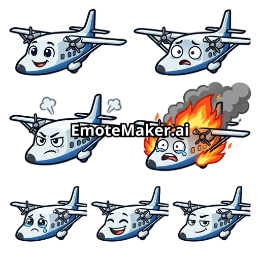They are based on the Shorts 360 Aircraft, with semi cartoon faces showing a variety of emotions and one on fire and with smoke coming out