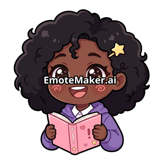 Cute ebony girl wit curly hair with book on hands