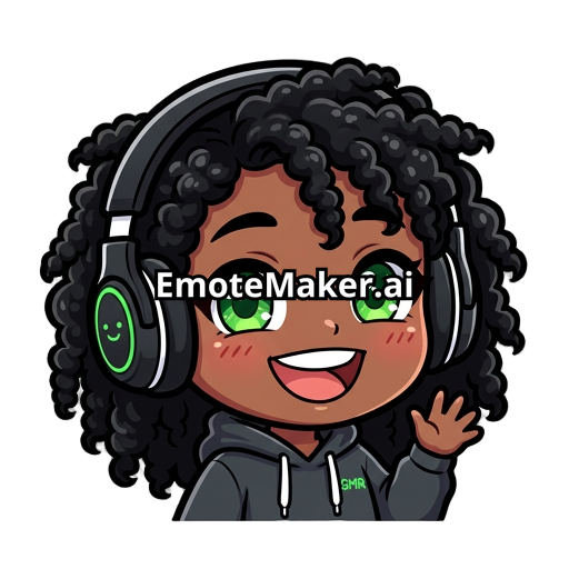 Black hair, green eyes, headphones