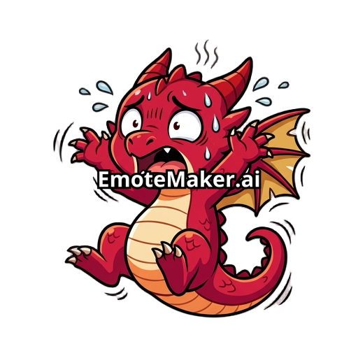 panicing cute red dragon