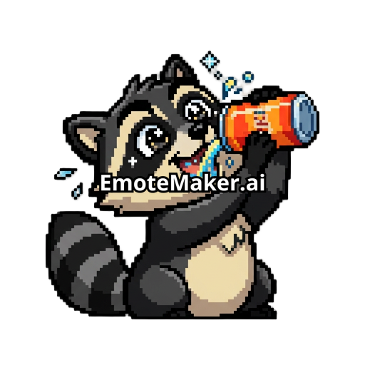 a black racoon drinking