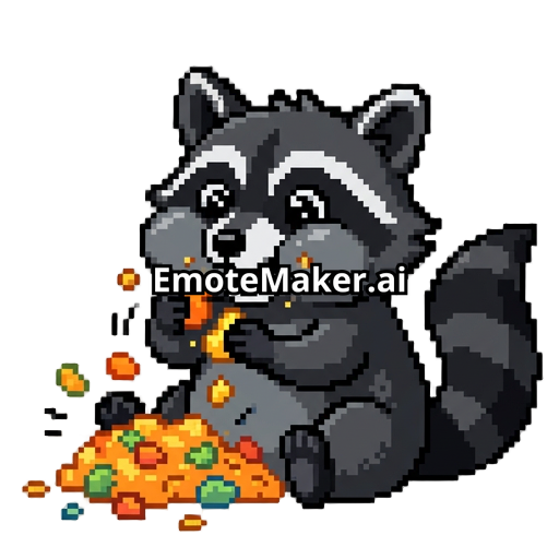 a black racoon eating