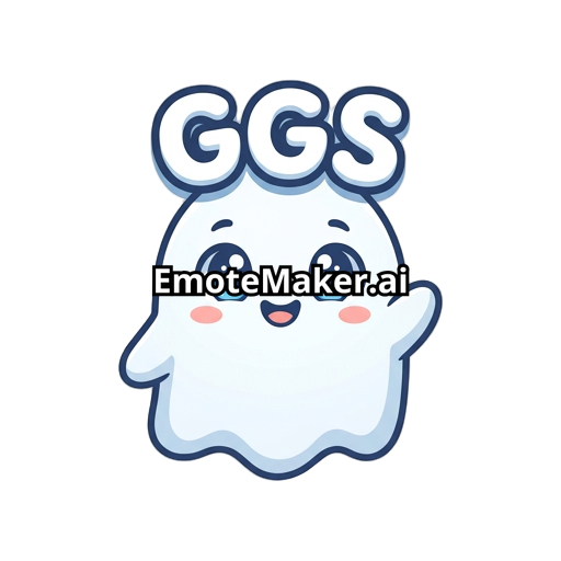 make me a super cute ghost emote with GGS being super easily to read. the ghost eyes are blue
