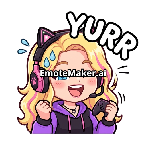 cute blonde gamer girl saying yurr