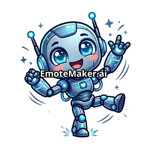 chibi robot with glowing elements, dancing