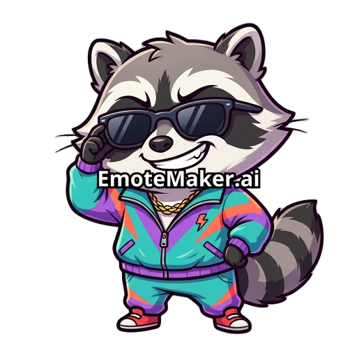 cute racoon wearing shellsuit