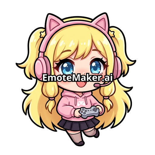 long bright blonde hair, blue eyes, cute outfit, cutesie, blush, gamer