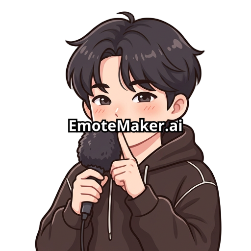 cute kpop boy with dark hair and a dark brown hoodie doing asmr with a fluffy mic