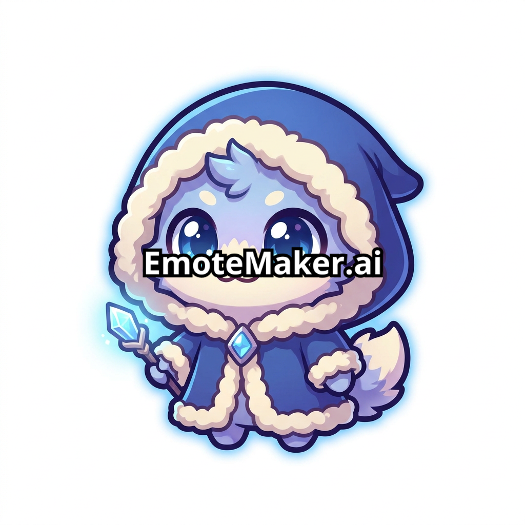 Cute chibi fantasy mascot named Pommi, a magical Discord assistant inspired by FFXIV. Small and adorable with big sparkling eyes, fluffy details, a tiny crystal accessory, and a cozy mage-like outfit. Friendly expression, soft moonlit colors, subtle aether glow, and a warm companion vibe. Clean centered design, bold silhouette, perfect for a Discord bot profile picture and emotes. no background