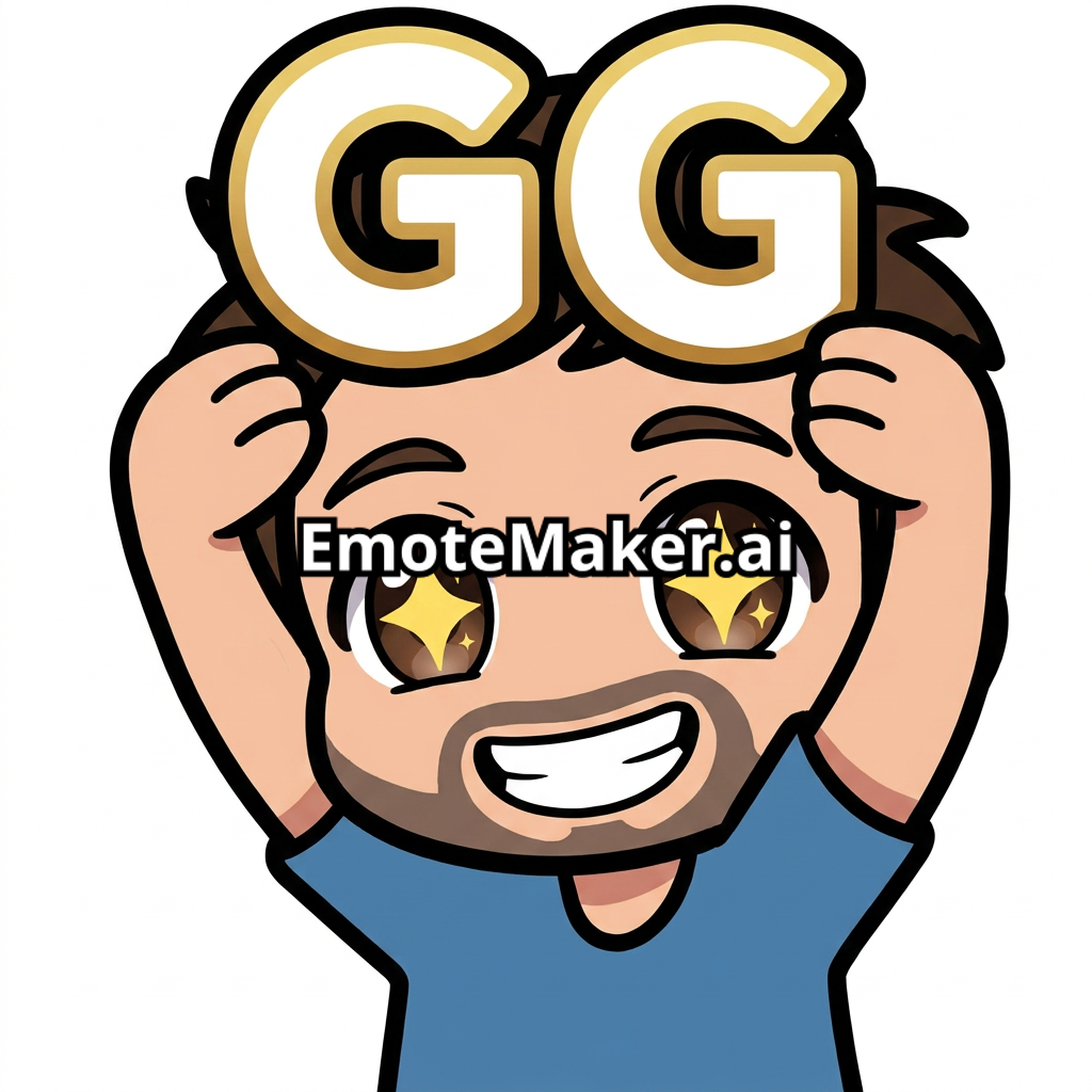 Je veux le meme personnage, toujours style chibi mais heureux d'avoir réussi, étoile dans les yeux (ou a la place des yeux) et un gros GG qu'il tiendra dans les mains avec les mains levées