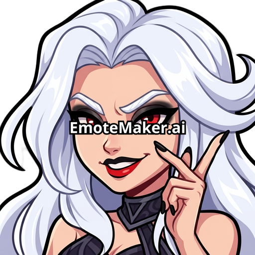 NP  The Leader.  she has long Diamond white hair, and her skin tone is lighter.  and  she has Black up lips and Red down lips, black eyeshadow, eyes color is Red. and she has black eyeshadow, and Black nails. and her eyebrow is white. No piercings and No tail ring and No earring.