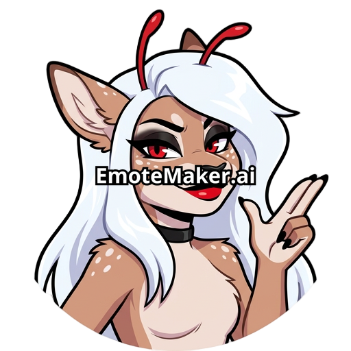 NP. The Leader. she has long Diamond white hair. Fur: ​​Light brown with delicate white spots. her eye color is Red, and she has Black up lips and Red down lips, and two red antenna on head, black eyeshadow, and Black nails. No piercings and No tail ring and No earring.