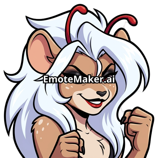 Martian Mice Form. NP. The Leader. she has long Diamond white hair. Fur: Light brown with delicate white spots. her eye color is Red, and she has Black up lips and Red down lips, and two red antenna on head, black eyeshadow, and Black nails. No piercings and No tail ring and No earring. (style 1993 - 1996) ( Biker Mice From Mars. )