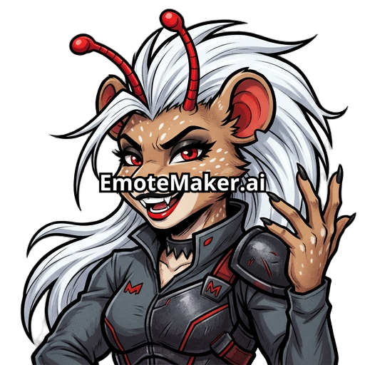 Martian Mice Form. NP. The Leader. she has long Diamond white hair. Fur: Light brown with delicate white spots. her eye color is Red, and she has Black up lips and Red down lips, and two red antenna on head, black eyeshadow, and Black nails. No piercings and No tail ring and No earring. (style: Biker Mice From Mars. )